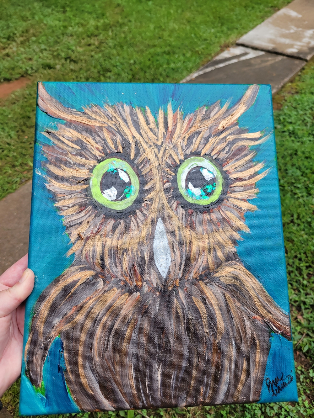"Give A Hoot" Original Artwork Created By Brea Marie 11 X 14 - Picture 4 of 6